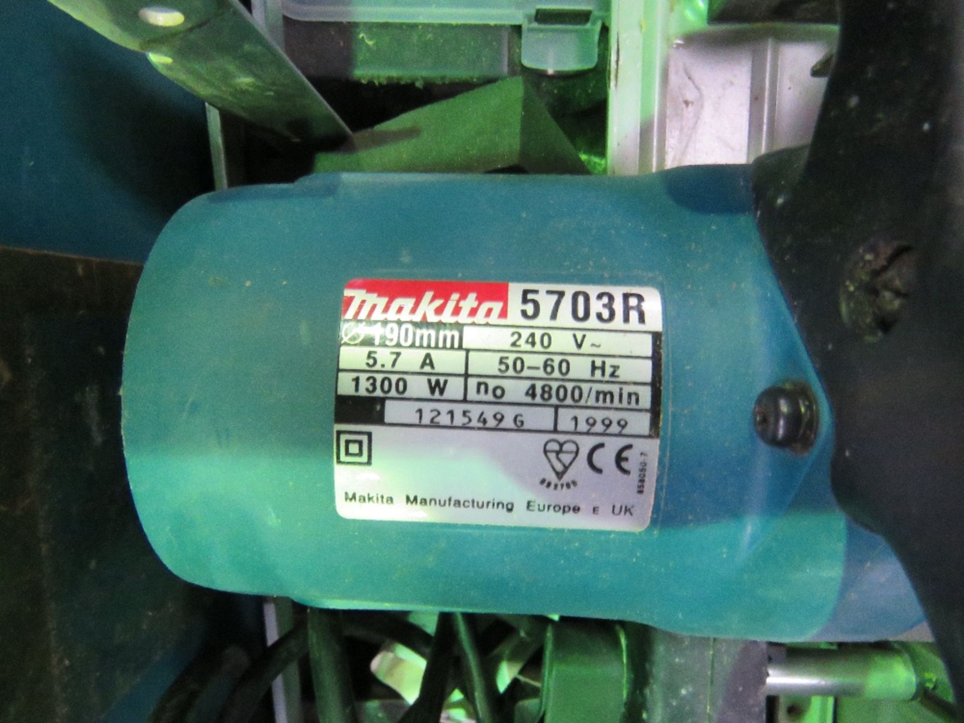 MAKITA CIRCULAR SAW, 240VOLT. RETIREMENT SALE. SOLD UNDER THE AUCTIONEERS MARGIN SCHEME THEREFORE N - Image 3 of 3