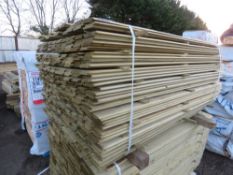 PACK OF TREATED SHIPLAP TIMBER CLADDING, 1.55M LENGTH X 100MM WIDTH APPROX.