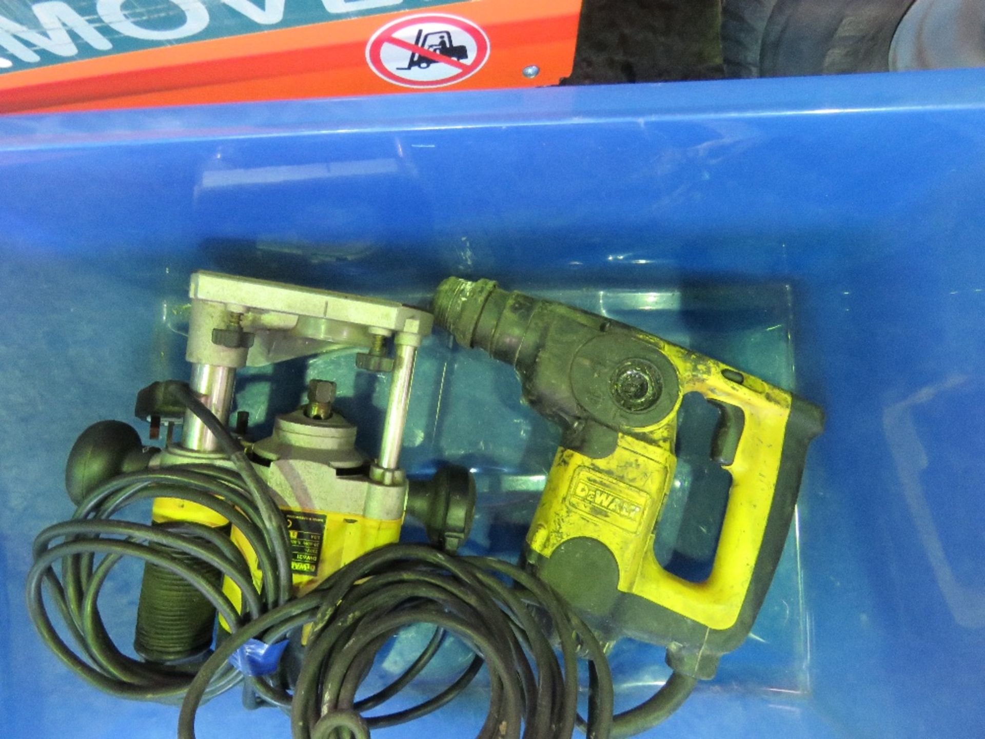 DEWALT 240VOLT DRILL PLUS A ROUTER. SOLD UNDER THE AUCTIONEERS MARGIN SCHEME THEREFORE NO VAT WILL B - Image 2 of 2