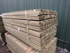 LARGE PACK OF PRESSURE TREATED TIMBER FENCE CLADDING BARS. SIZE: 1.72M LENGTH X 45MM WIDTH X