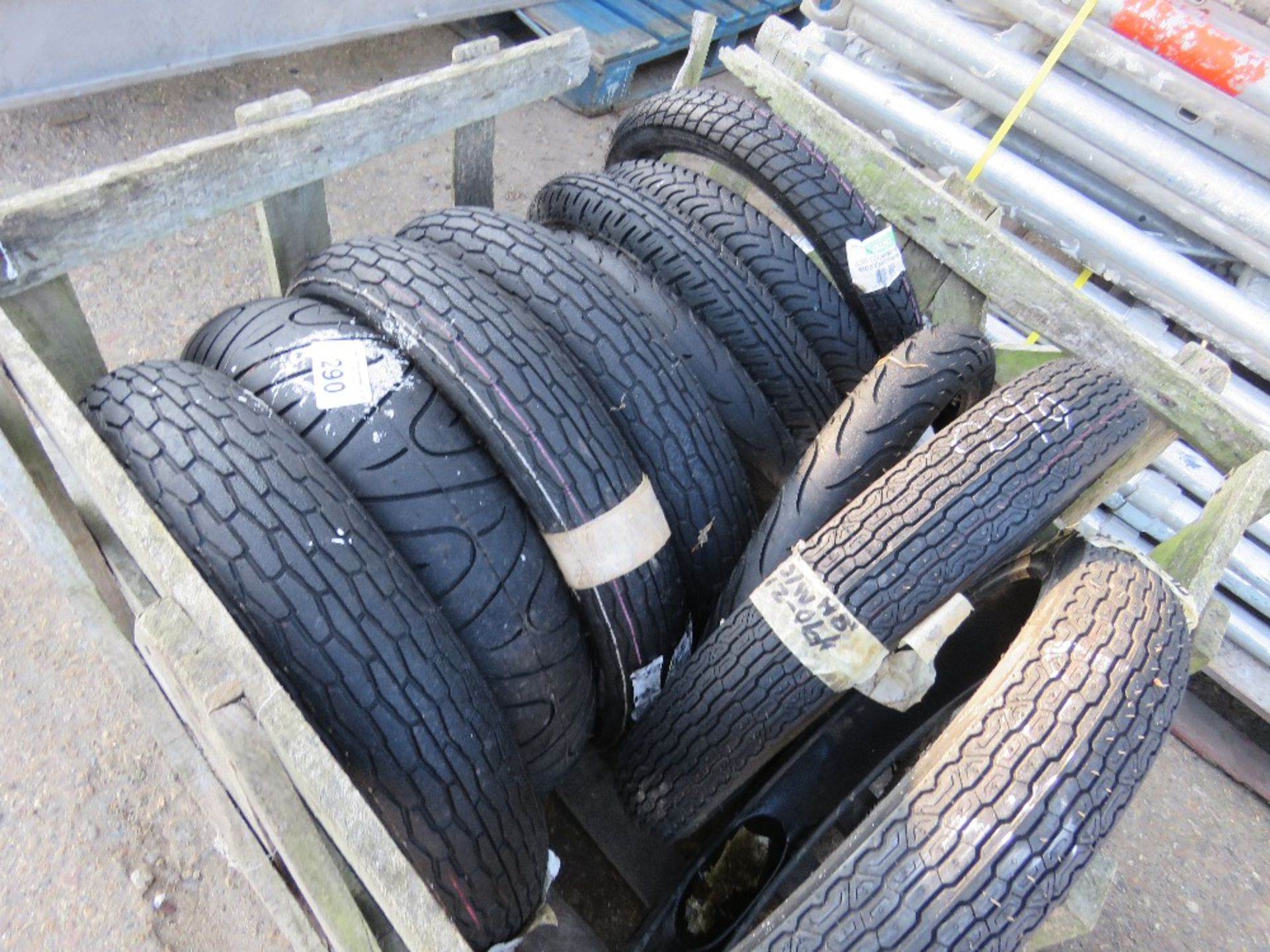 STILLAGE CONTAINING 12 X ASSORTED SCOOTER TYRES, SOURCED FROM COMPANY LIQUIDATION. THIS LOT IS SOL - Image 2 of 4