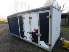 MULTI COMPARTMENT CHILLED VAN BODY, 14FT APPROX WITH THERMOKING FRIDGE UNIT. RECENTLY REMOVED FROM I