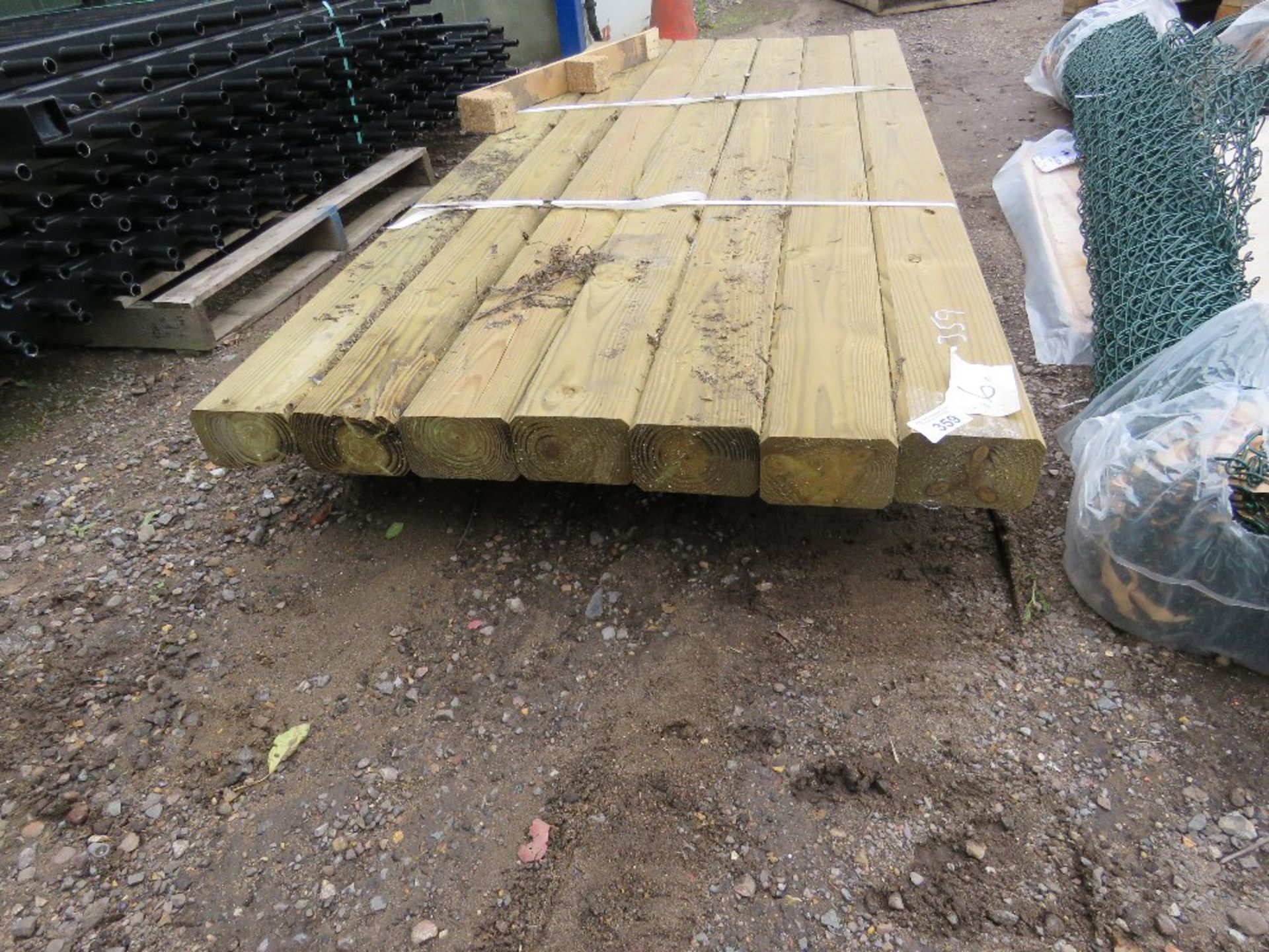 7 X HEAVY DUTY TREATED MACHINED POSTS, 2.35M LENGTH X 140MM X 90MM APPROX. - Image 2 of 3