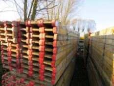 BUNDLE OF "I" BEAM WOODEN SHUTTERING BEAMS, 50NO APPROX IN THE BUNDLE, 2.45METRE LENGTH. ALSO SUITAB