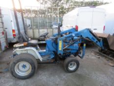 FORD 1220 COMPACT TRACTOR WITH LAND LUGGER FOREND LOADER. GRASS TYRES. 2133 REC HOURS. REG: M310 VCW