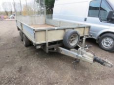 IFOR WILLIAMS LM126G DROP SIDE 3500KG PLANT TRAILER WITH FULL WIDTH REAR RAMP. SN:SCK600000A5070655.