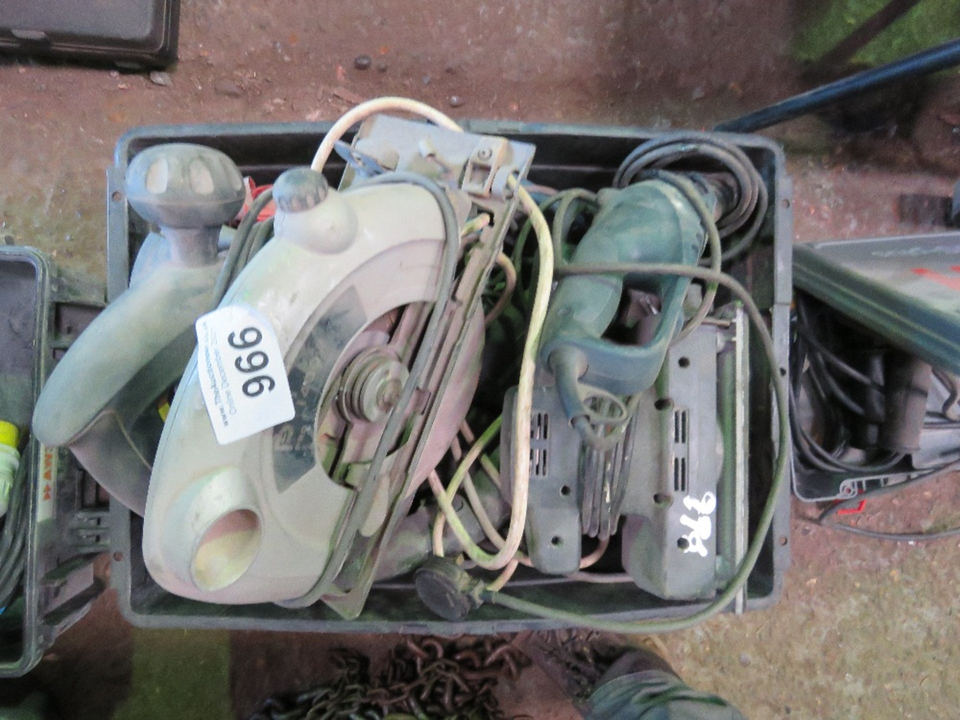 BOX OF ASSORTED POWER TOOLS. THIS LOT IS SOLD UNDER THE AUCTIONEERS MARGIN SCHEME, THEREFORE NO VAT