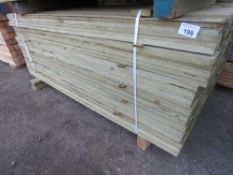 PACK OF FEATHER EDGE FENCE CLADDING TIMBER, TREATED. SIZE: 1.80M LENGTH, 100MM WIDTH APPROX.