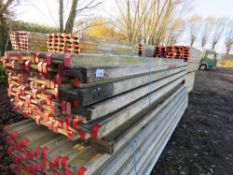 BUNDLE OF "I" BEAM WOODEN SHUTTERING BEAMS, 50NO APPROX IN THE BUNDLE, 3.9METRE LENGTH. ALSO SUITABL