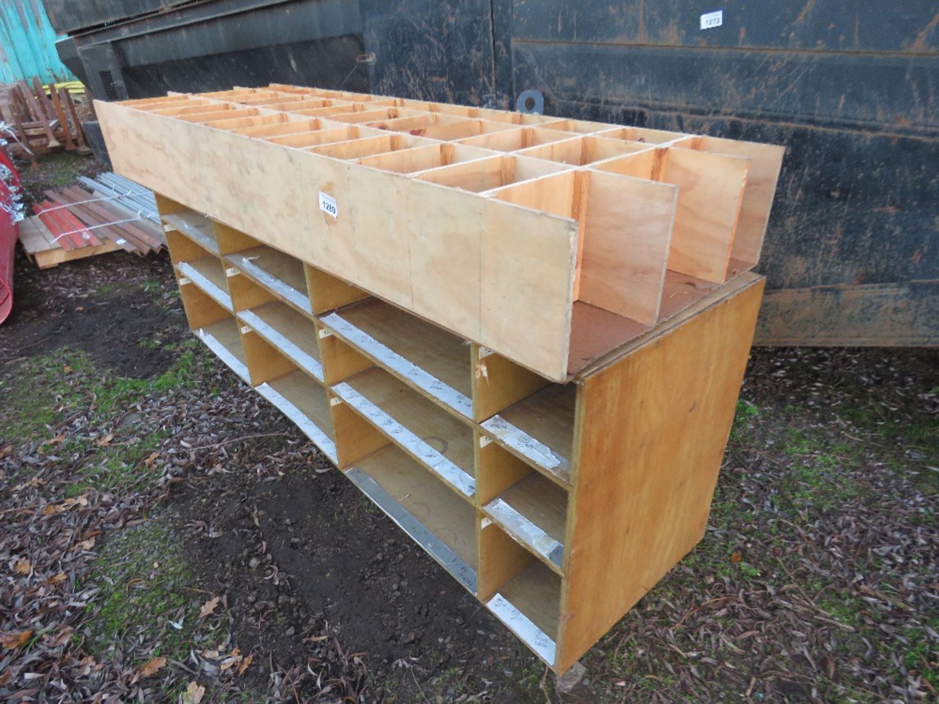 WOODEN SHELVING UNITS. THIS LOT IS SOLD UNDER THE AUCTIONEERS MARGIN SCHEME, THEREFORE NO VAT WILL B