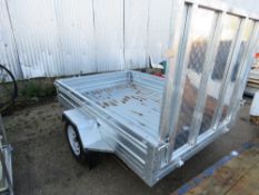 GALVANISED TILTING BED / TIPPING TRAILER WITH RAMP, LITTLE USED. BALL HITCH COUPLING. 7FT X 5FT APPR