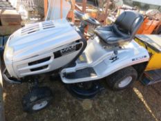 MACALLISTER RIDE ON AUTODRIVE MOWER. WHENTESTED WAS SEEN TO RUN, DRIVE AND MOWERS TURNED. THIS LOT