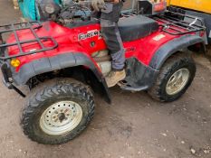 HONDA FOREMAN S 4WD QUAD BIKE. WHEN TESTED WAS SEEN TO RUN AND DRIVE BUT NEEDS ATTENTION