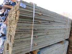 LARGE PACK OF PRESSURE TREATED HIT FEATHER EDGE TIMBER CLADDING BOARDS: 1.79M LENGTH X 100MM WIDTH A