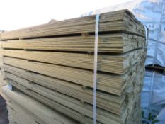 LARGE PACK OF PRESSURE TREATED HIT AND MISS TIMBER CLADDING BOARDS: 1.75M LENGTH X 95MM WIDTH APPRO