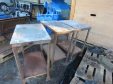 3 X METAL WORKBENCHES. THIS LOT IS SOLD UNDER THE AUCTIONEERS MARGIN SCHEME, THEREFORE NO VAT WILL B