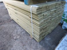 LARGE PACK OF PRESSURE TREATED HIT AND MISS TIMBER CLADDING BOARDS: 1.75M LENGTH X 95MM WIDTH APPRO