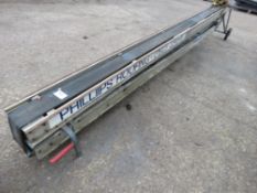 BUMPA 110VOLT TILE CONVEYOR HOIST, 13FT CLOSED LENGTH APPROX. UNTESTED, CONDITION UNKNOWN.
