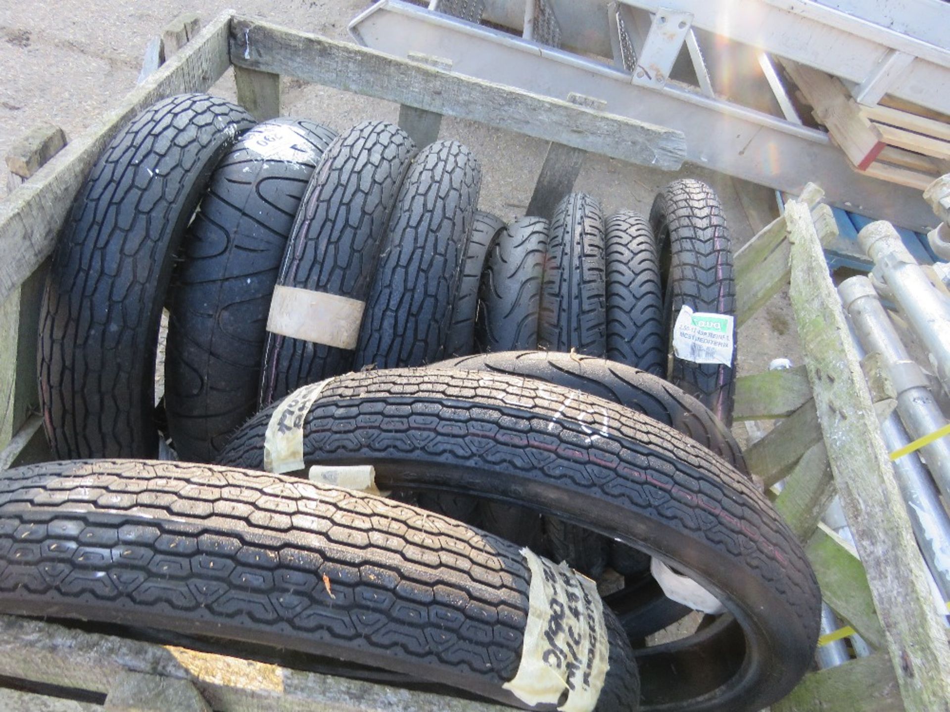 STILLAGE CONTAINING 12 X ASSORTED SCOOTER TYRES, SOURCED FROM COMPANY LIQUIDATION. THIS LOT IS SOL - Image 4 of 4