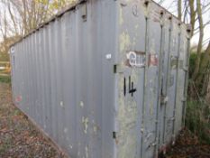 20FT LENGTH CONTAINER SECURITY STORE. THIS LOT IS SOLD UNDER THE AUCTIONEERS MARGIN SCHEME, THEREFOR