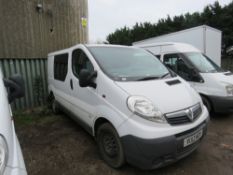 VAUXHALL VIVARO 2900 CREW VAN WITH SIDE DOOR. REG:VU13 WCM. 149,792 REC MILES. WITH V5. TESTED TILL