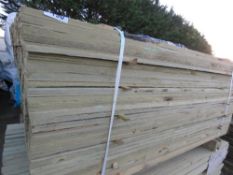 PACK OF FEATHER EDGE FENCE CLADDING TIMBER, PRESSURE TREATED. SIZE: 1.65M LENGTH, 100MM WIDTH APPRO