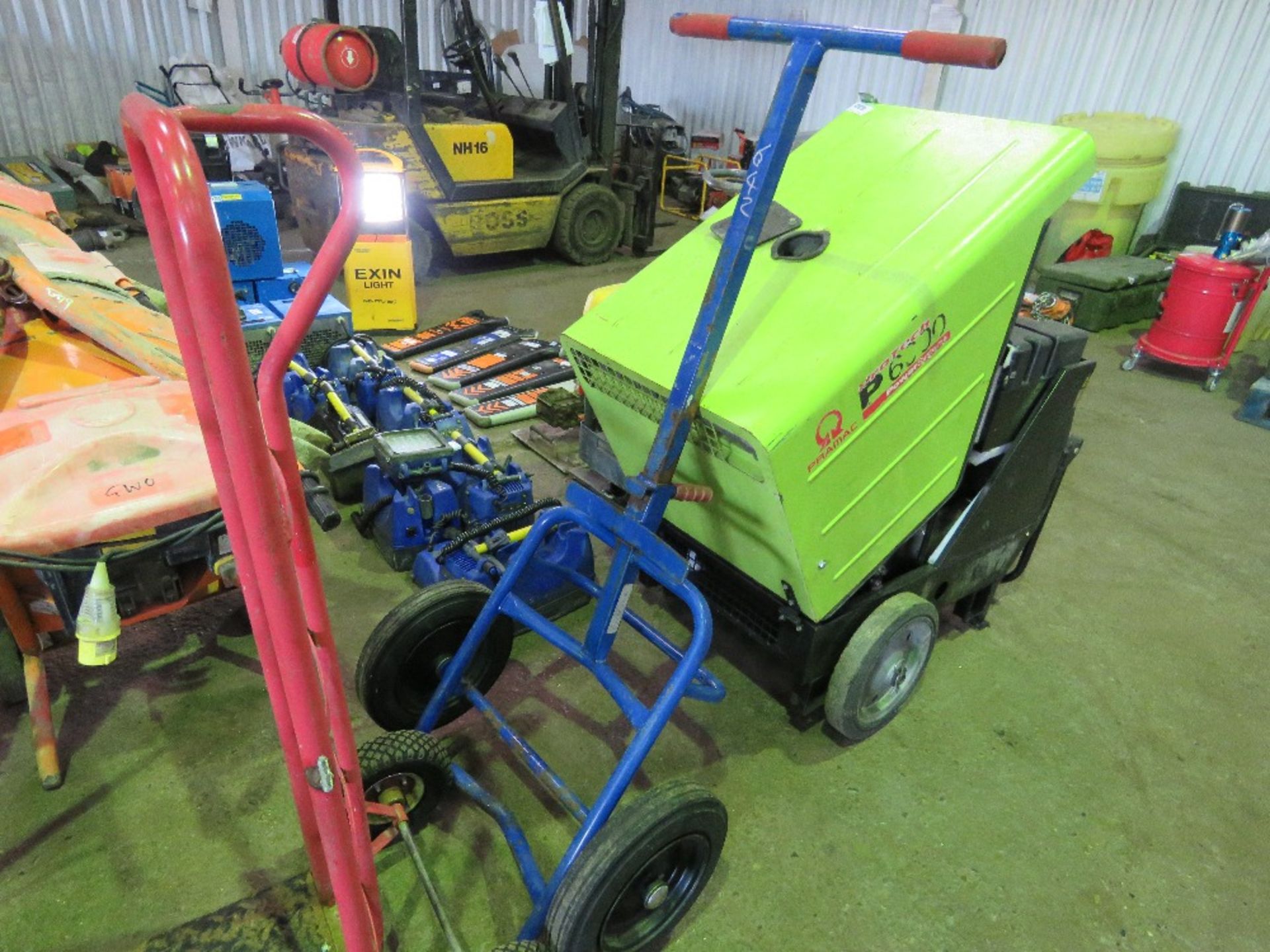 BARREL TROLLEY, 205 LITRE RATED, PLUS A SACKBARROW.