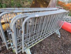 7 X METAL PEDESTRIAN BARRIERS.