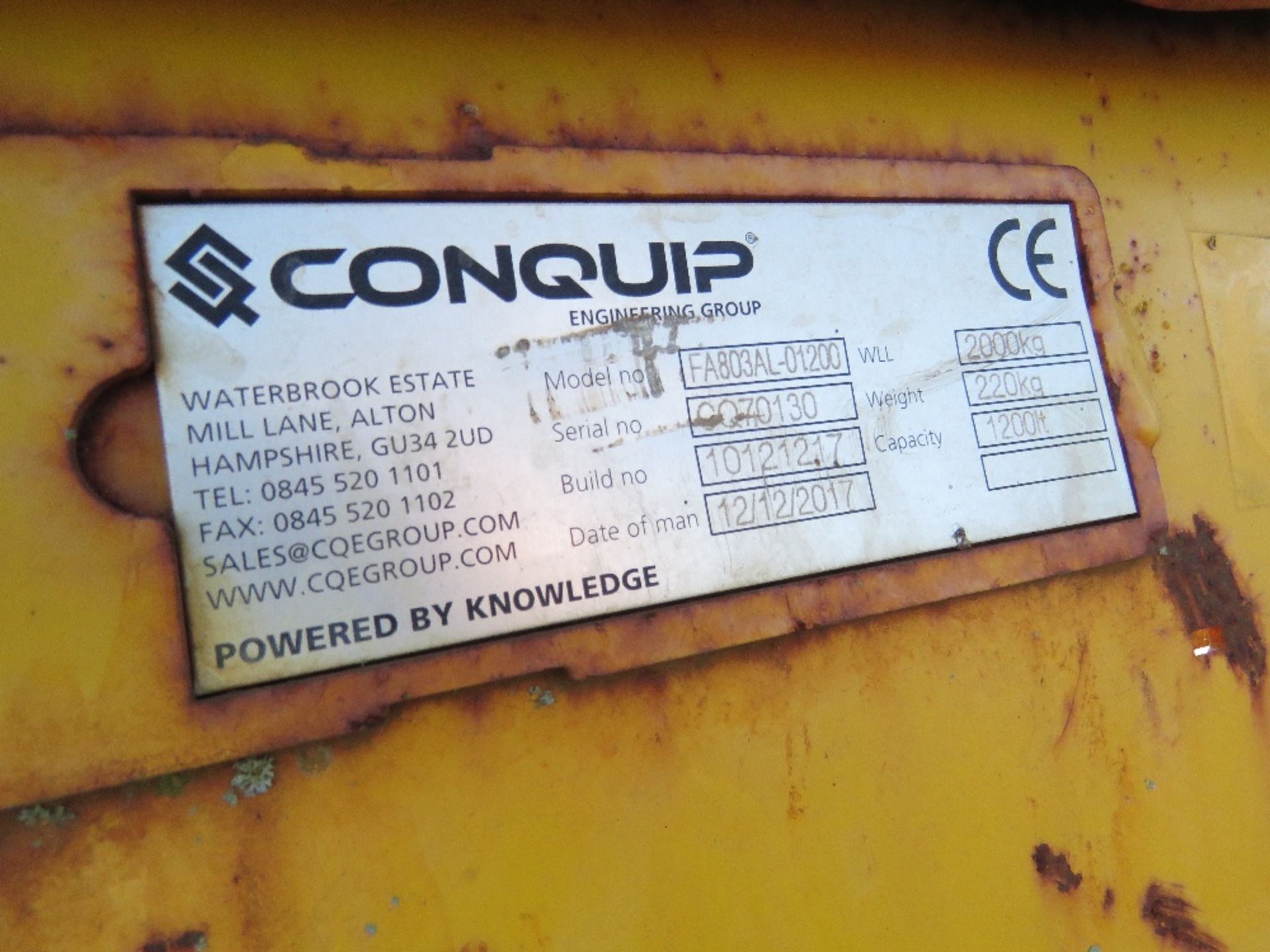 2 X CONQUIP FORKLIFT MOUNTED TIPPING SKIPS. - Image 4 of 4