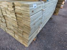 LARGE PACK OF PRESSURE TREATED HIT FEATHER EDGE TIMBER CLADDING BOARDS: 1.79M LENGTH X 100MM WIDTH A