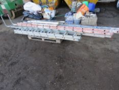 ROOF LADDER, 2NO 2 STAGE LADDERS PLUS A SET OF STEP LADDERS. THIS LOT IS SOLD UNDER THE AUCTIONEERS