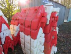 36 X HOG 600 PLASTIC WATER FILLED BARRIERS, UNUSED, SHOP SOILED. PACKED AS 2 PACKS OF 18NO.