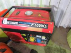 POWERSTORM 6500 PETROL ENGINED GENERATOR. THIS LOT IS SOLD UNDER THE AUCTIONEERS MARGIN SCHEME, THER