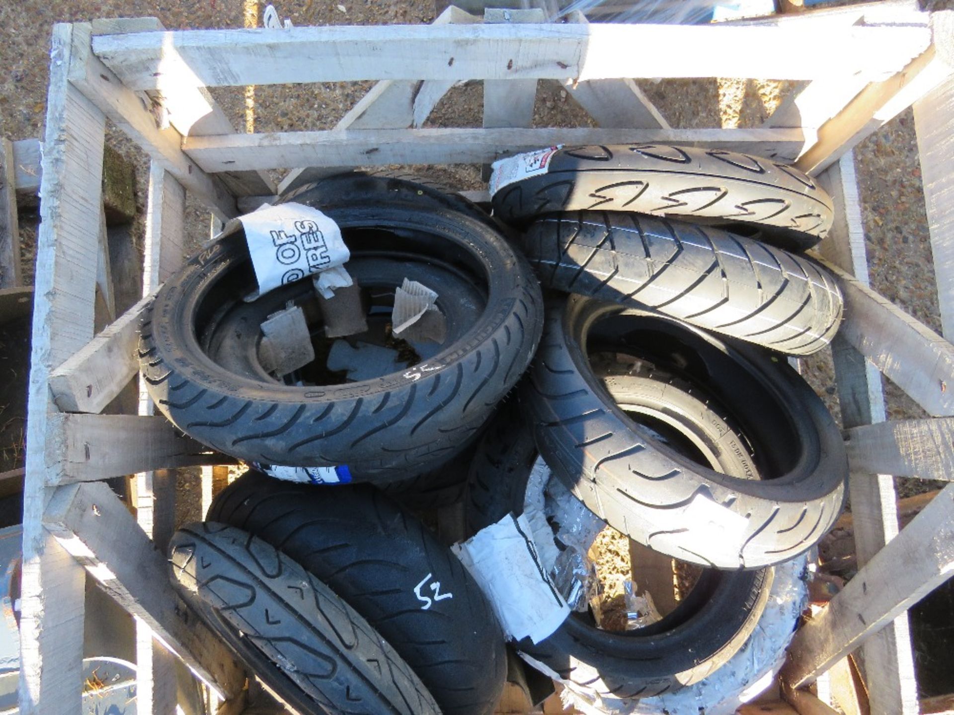 STILLAGE CONTAINING 12 X ASSORTED SCOOTER TYRES, SOURCED FROM COMPANY LIQUIDATION. THIS LOT IS SOL - Image 2 of 2
