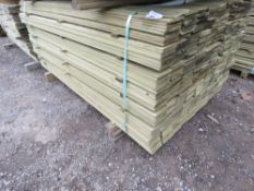 LARGE PACK OF PRESSURE TREATED HIT AND MISS TIMBER FENCE CLADDING BOARDS. SIZE: 1.75M LENGTH X 1