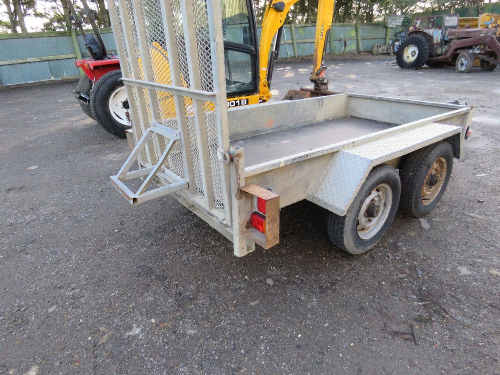 INDESPENSION TYPE TWIN AXLED MINI EXCAVATOR TRAILER, 8FT X 4FT APPROX. - Image 6 of 11