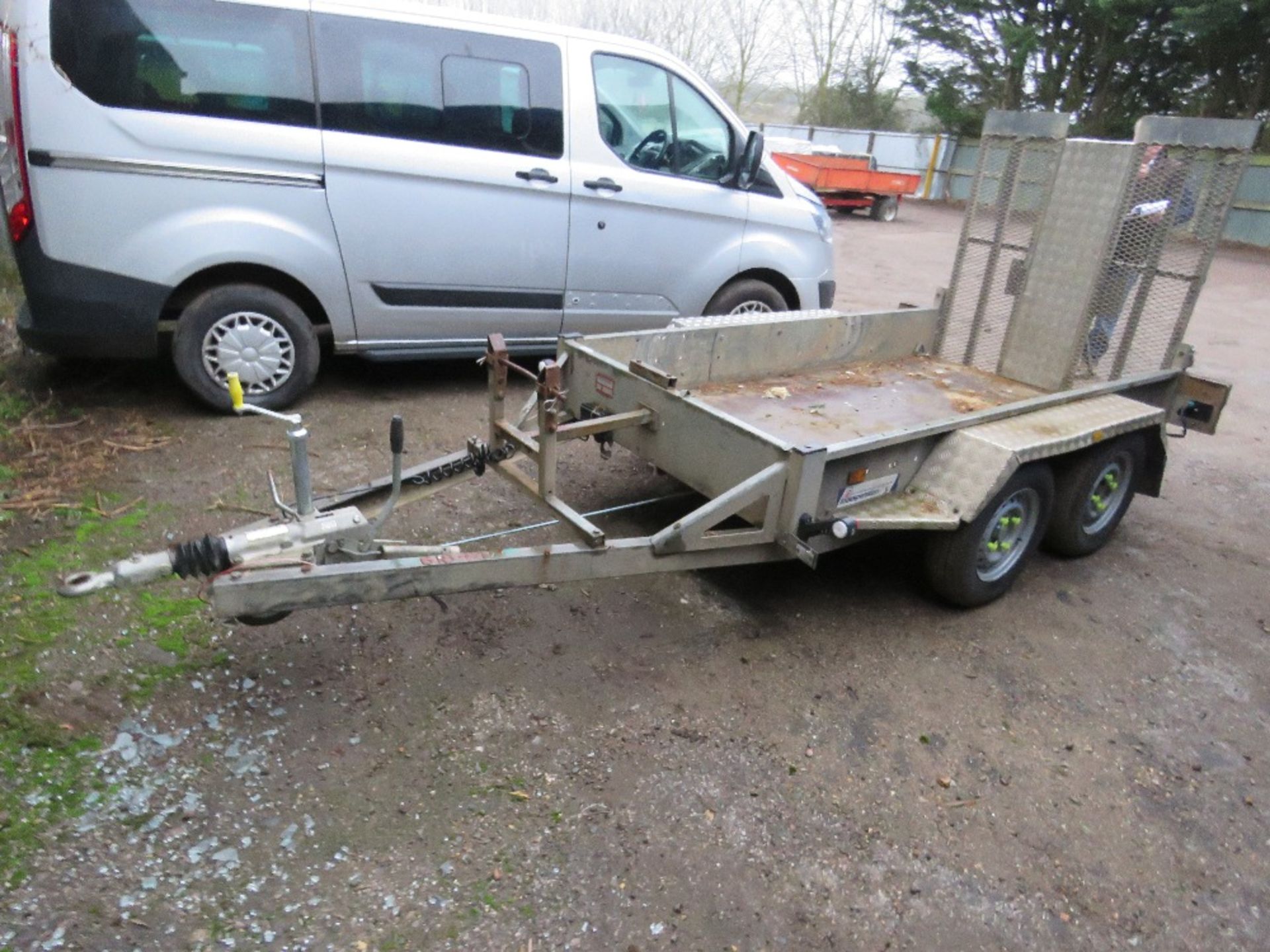 INDESPENSION 8FT X 4FT MINI EXCAVATOR TRAILER WITH DROP REAR RAMP. RING HITCH FITTED. - Image 6 of 7