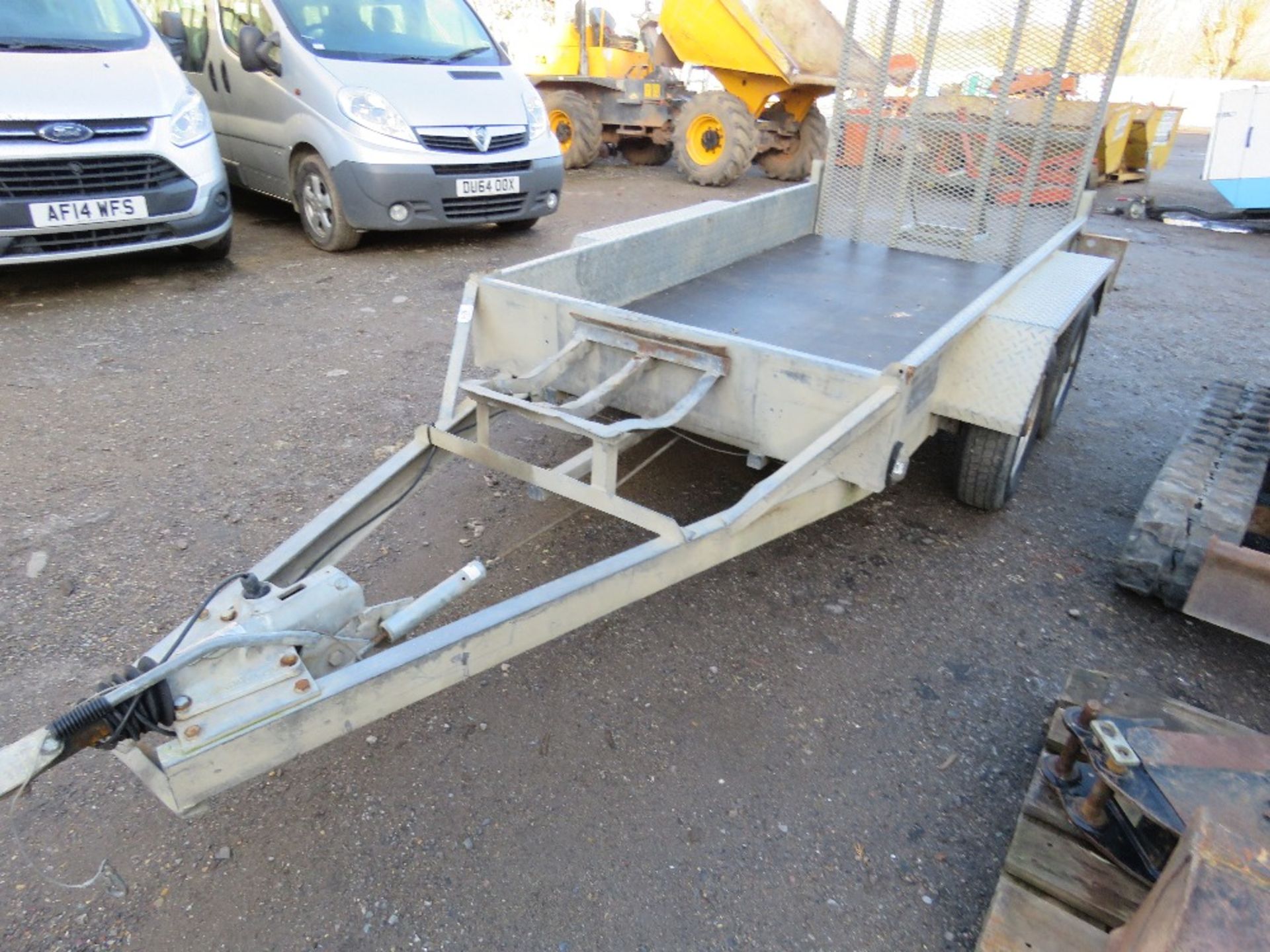 INDESPENSION TYPE TWIN AXLED MINI EXCAVATOR TRAILER, 8FT X 4FT APPROX. - Image 3 of 11