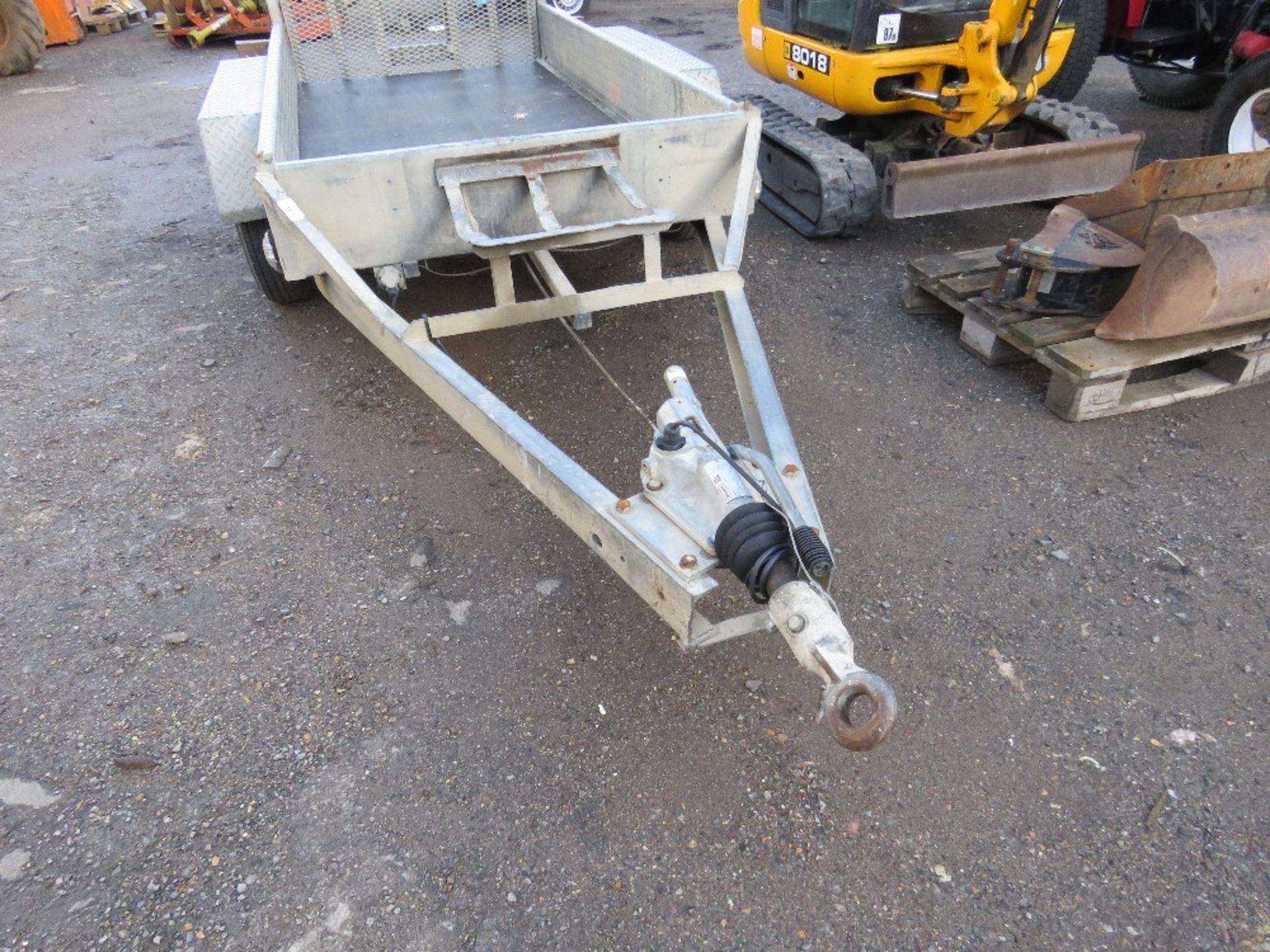 INDESPENSION TYPE TWIN AXLED MINI EXCAVATOR TRAILER, 8FT X 4FT APPROX. - Image 2 of 11