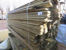 LARGE BUNDLE OF PRESSURE TREATED SHIPLAP TIMBER CLADDING: 1.7M LENGTH X 10CM WIDTH APPROX.