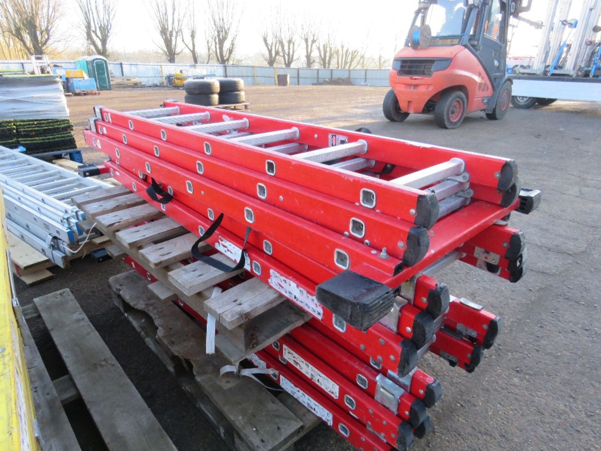 2 X GRP 3 STAGE LADDERS, 1.65M CLOSED LENGTH APPROX. THIS LOT IS SOLD UNDER THE AUCTIONEERS MARGIN S - Image 3 of 3