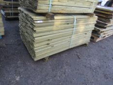 LARGE BUNDLE OF PRESSURE TREATED SHIPLAP TIMBER CLADDING: 1.72M LENGTH X 10CM WIDTH APPROX.