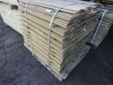 PALLET OF SHIPLAP PRESSURE TREATED FENCE CLADDING TIMBER BOARDS. 0.9M LENGTH X 95MM WIDTH APPROX.