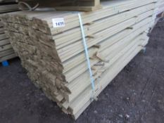 LARGE PACK OF TREATED VENETIAN SLAT FENCE CLADDING TIMBERS. SIZE: 1.83M LENGTH X 45CM WIDTH X 17MM D