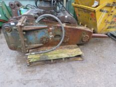 TAESHIN TB350G EXCAVATOR BREAKER ON 80MM PINS. 2220KG OPERATING WEIGHT. SN:671. THIS LOT IS SOLD UND
