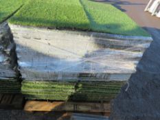 PALLET OF INTERLOCKING ASTRO TURF FAKE GRASS TILES WITH CUSHION BACKING, 50MM X 50MM, APPROXIMATELY
