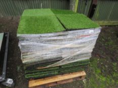 PALLET CONTAINING 50MM X 50MM ASTROTURF SQUARES, INTERLOCKING, WITH CUSHION BACKING. 100NO IN TOTAL
