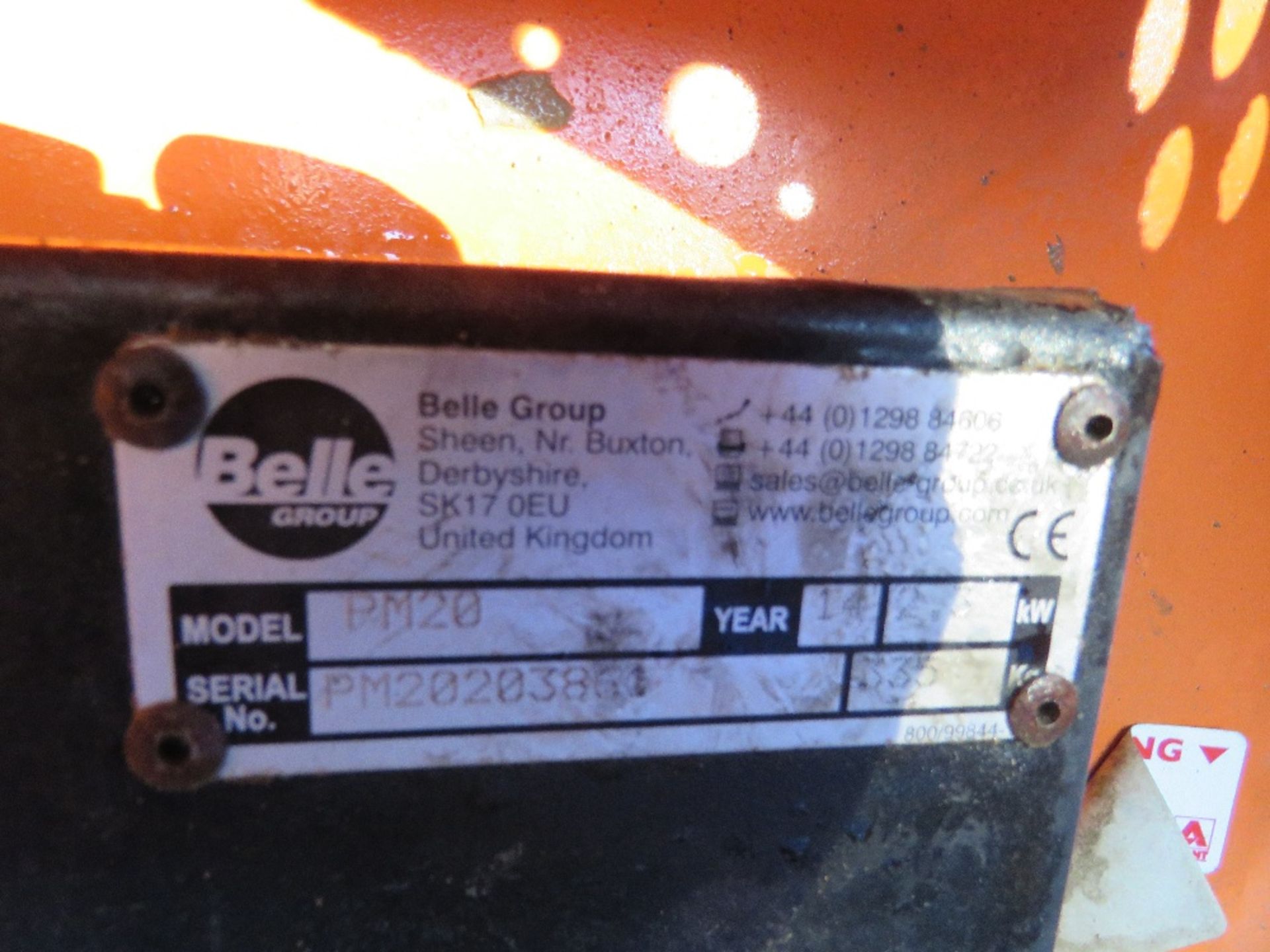 BELLE DIESEL SITE MIXER. ELECTRIC START YANMAR ENGINE. YEAR 2014. SOURCED FROM COMPANY LIQUIDATION. - Image 4 of 5