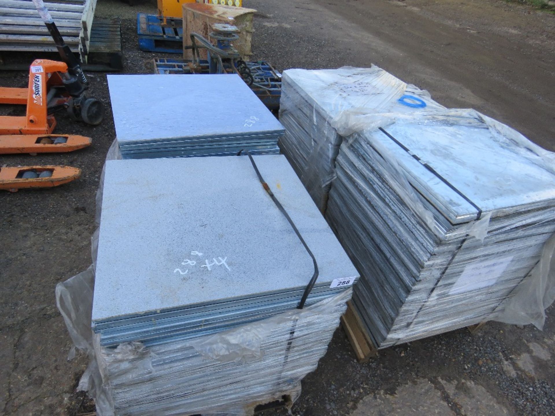 4 X PALLETS OF ASSORTED TEMPORARY HD EXHIBITION FLOORING TILES, IDEAL FOR GARAGE FLOOR ETC.
