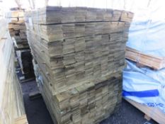 2 X BUNDLES OF PRESSURE TREATED FEATHER EDGE TIMBER CLADDING: 1.2M LENGTH X 10CM WIDTH APPROX.